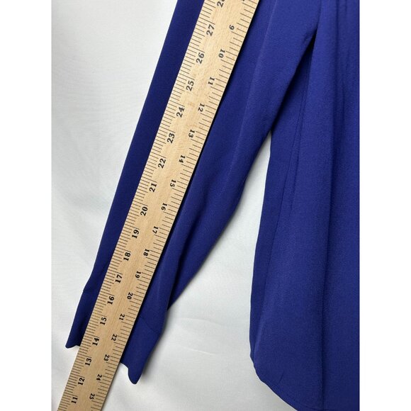NWT Apt 9 Ladies Sz M Long Sleeve Hidden Button Up Blouse Blue VNeck Casual Work - Picture 3 of 10